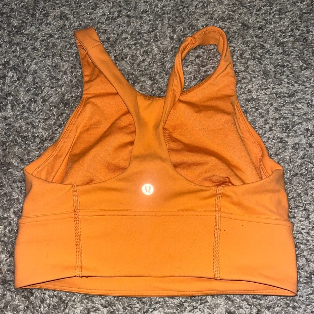 Lululemon Orange Wunder Train Longline Bra - Picture 3 of 6